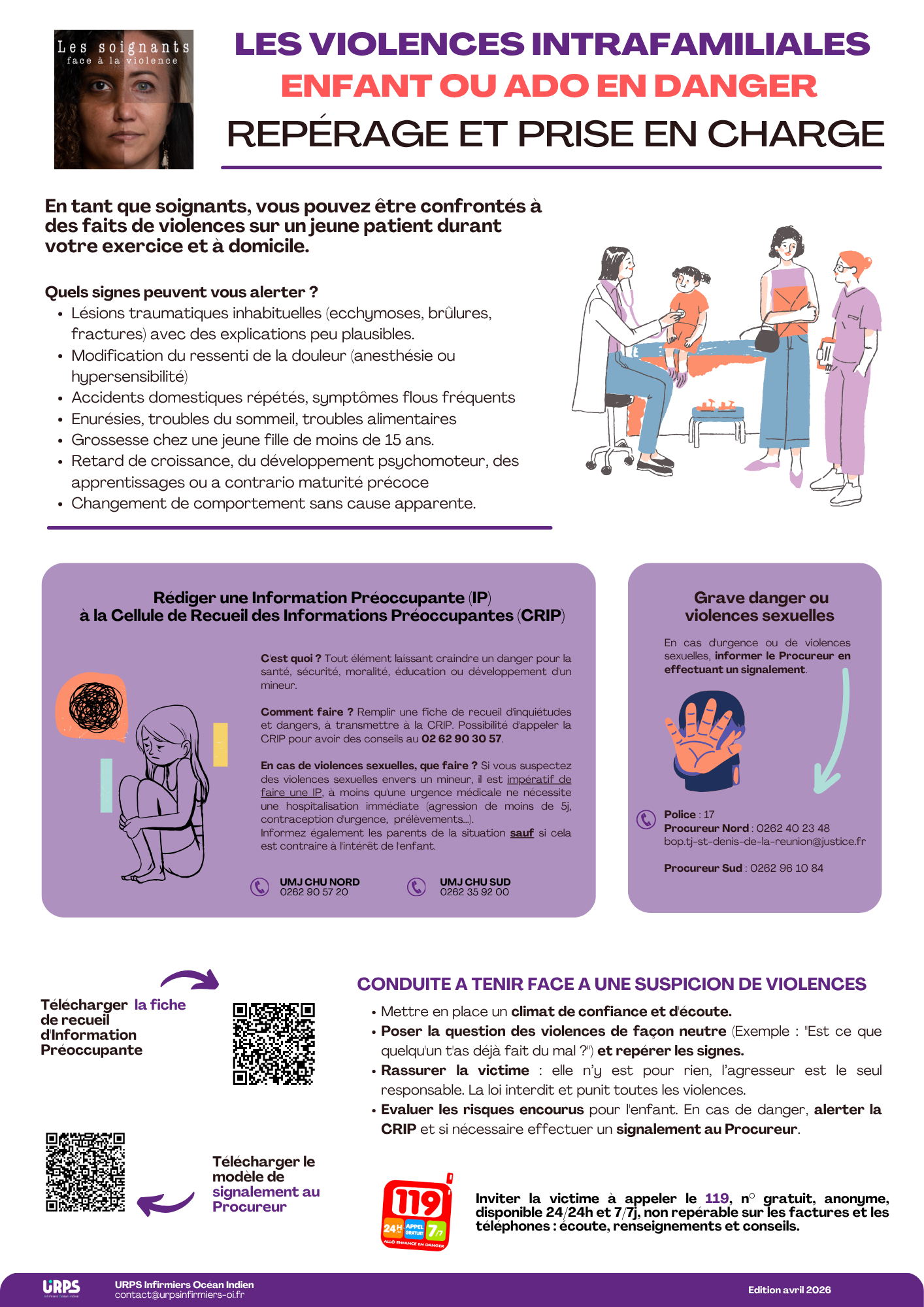 Repérage, prise en charge et orientation des enfants et adolescents victimes de violences intrafamiliales (La Réunion)